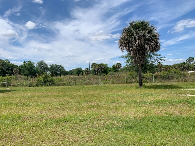 view of yard featuring a rural view