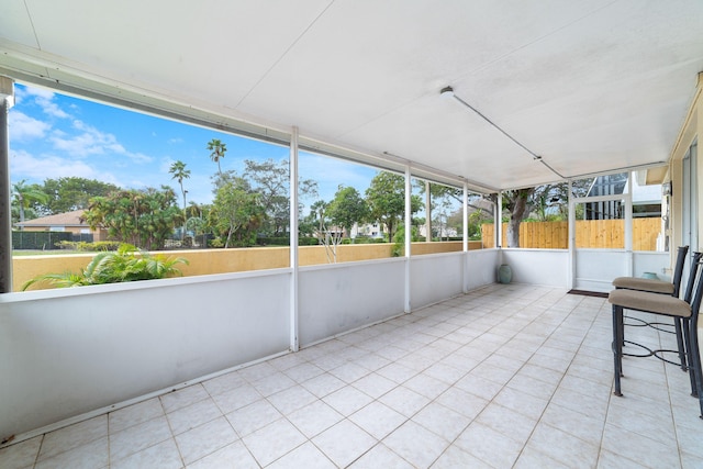 view of unfurnished sunroom