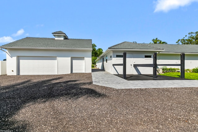 view of garage