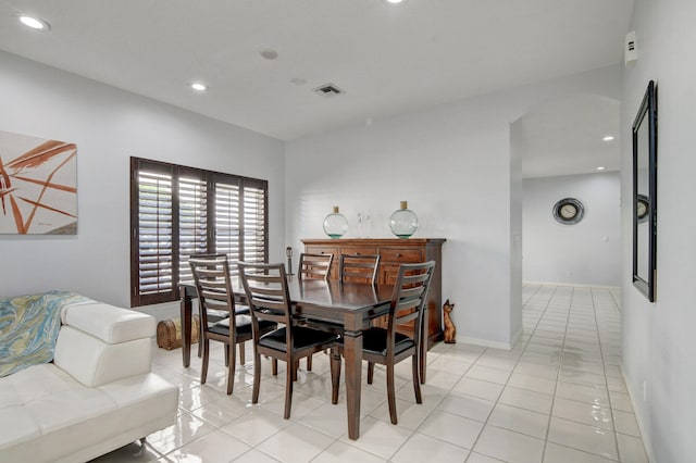 view of tiled dining space