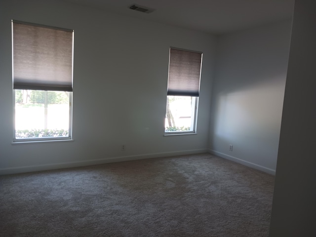 carpeted empty room featuring plenty of natural light