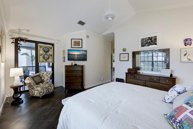 bedroom featuring ceiling fan, crown molding, wood-type flooring, and a textured ceiling