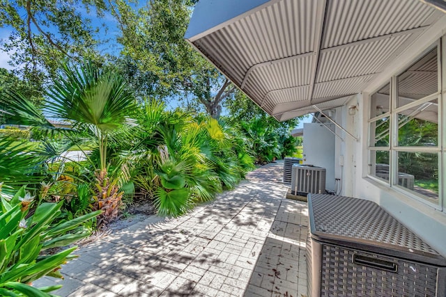 view of patio / terrace with central AC