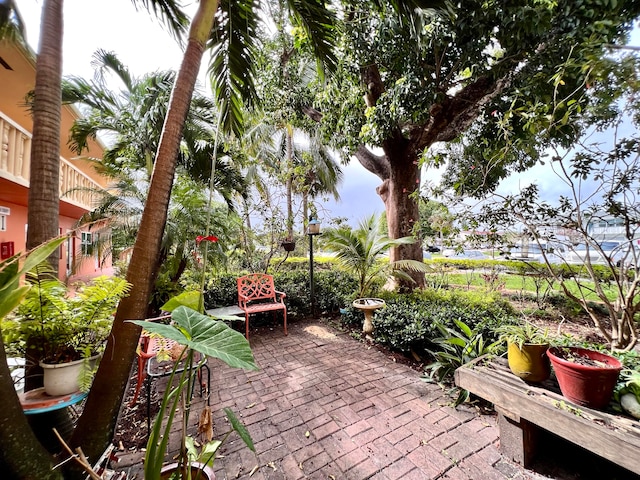 view of patio with a balcony