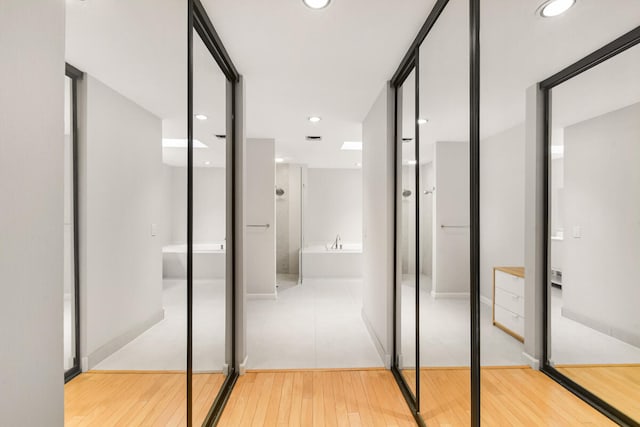 interior space featuring light wood-type flooring