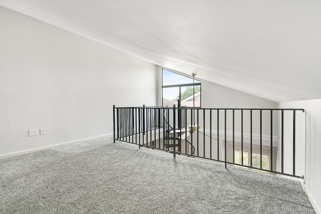 interior space featuring lofted ceiling