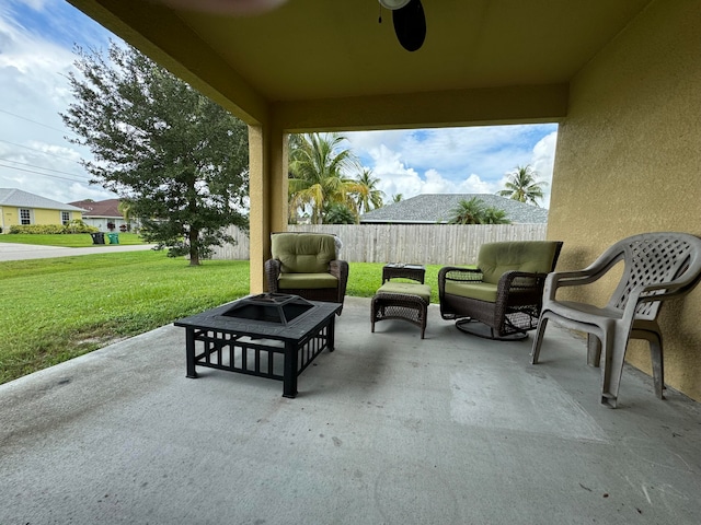 view of patio featuring an outdoor living space