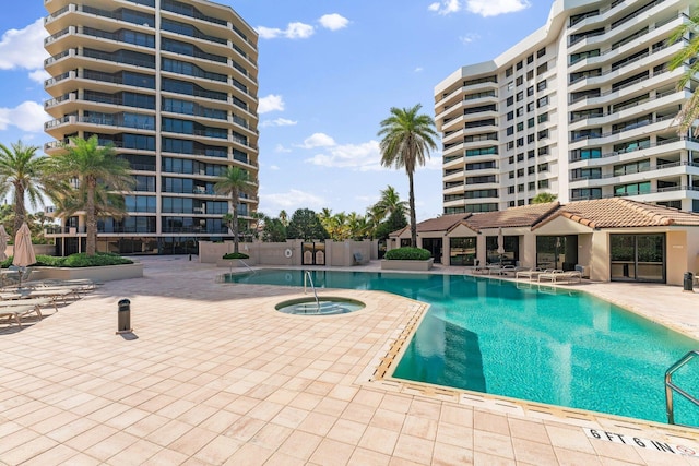 view of pool with a patio area