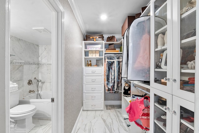 view of walk in closet