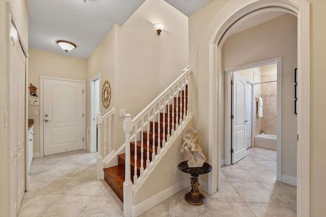 view of tiled entrance foyer