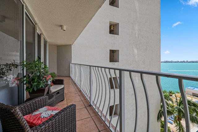 balcony with a water view