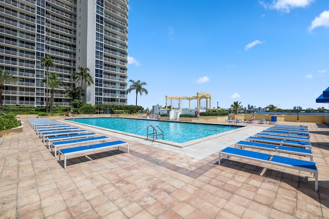 view of pool with a patio area