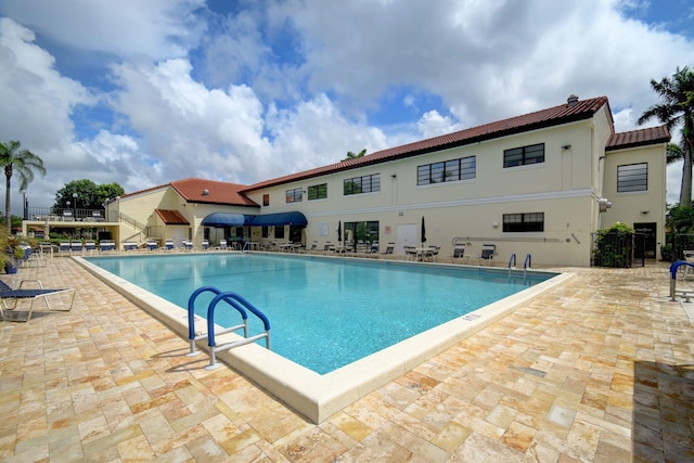 view of pool with a patio