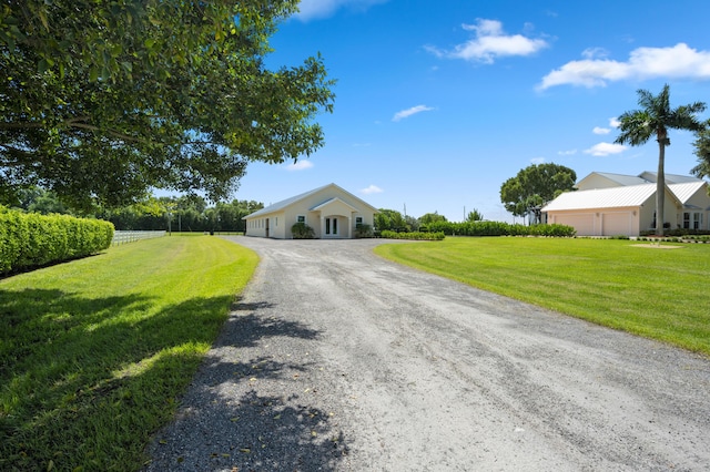 view of front of home with a front yard