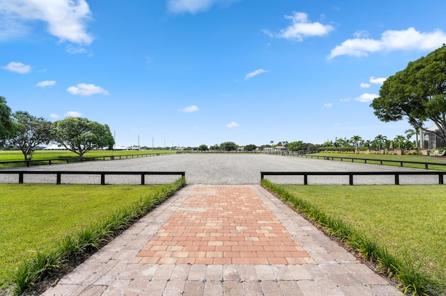 view of community with a lawn