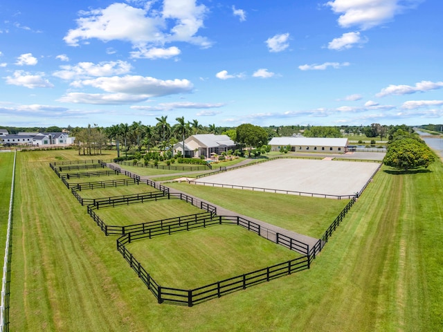 bird's eye view with a rural view