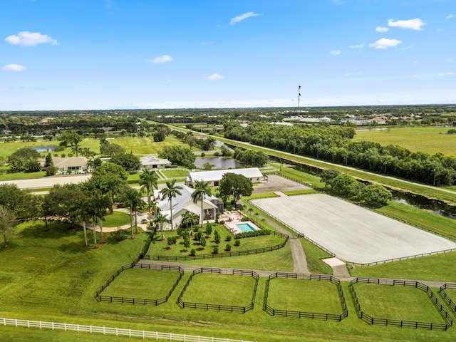 aerial view with a rural view