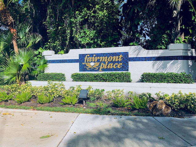 view of community sign