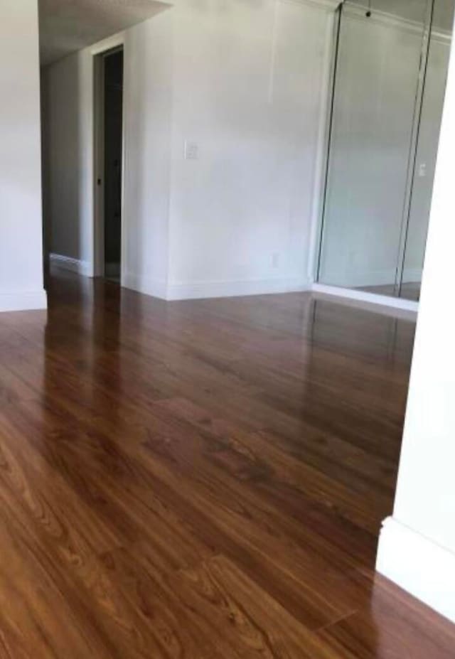 spare room featuring dark wood-type flooring