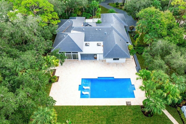 16436 Bridlewood Cir E, Delray Beach, FL 33445 - view from above of property with a pool
