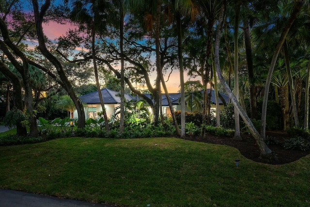 view of front facade with a yard