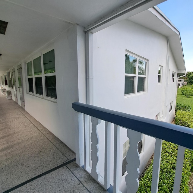 exterior space featuring stucco siding