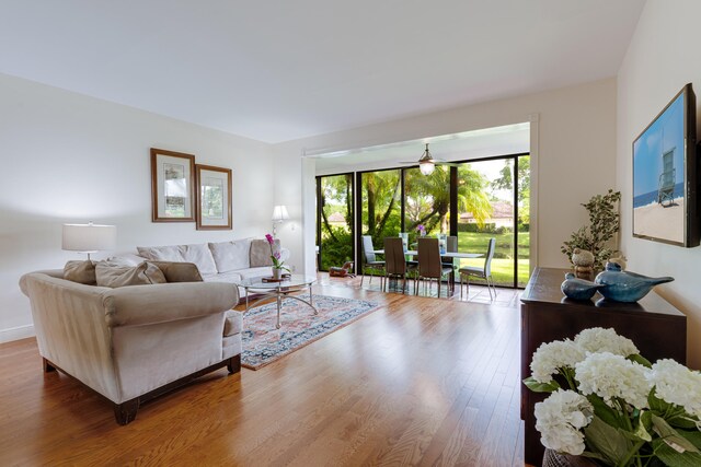 living room featuring hardwood / wood-style floors