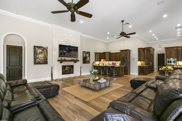 11780 Otter Run, Lake Worth, FL 33449 - living area featuring visible vents, recessed lighting, baseboards, and ceiling fan