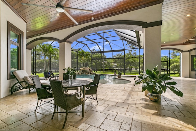 11780 Otter Run, Lake Worth, FL 33449 - sunroom / solarium with outdoor dining area and a ceiling fan