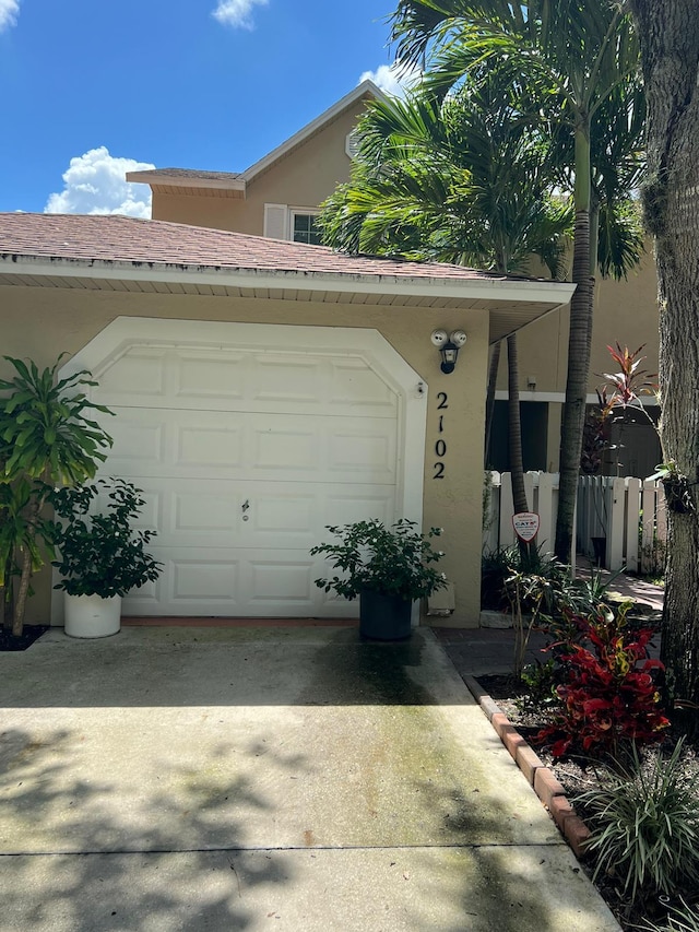 view of front of house with a garage