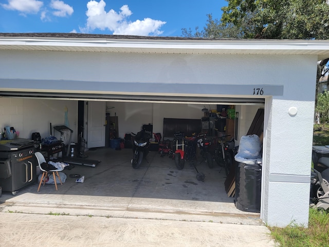 view of garage