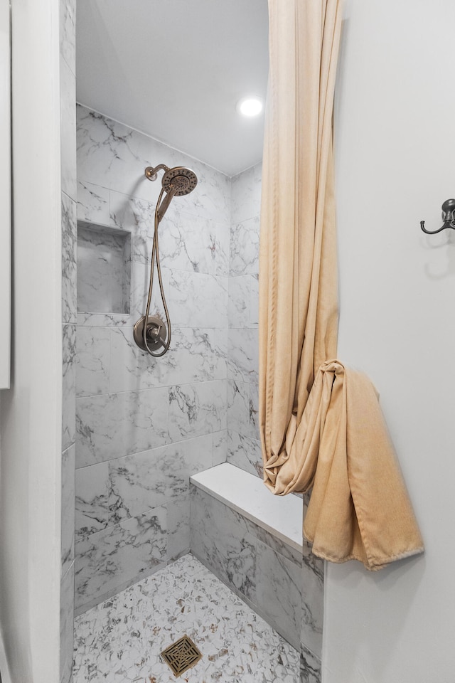 bathroom featuring walk in shower