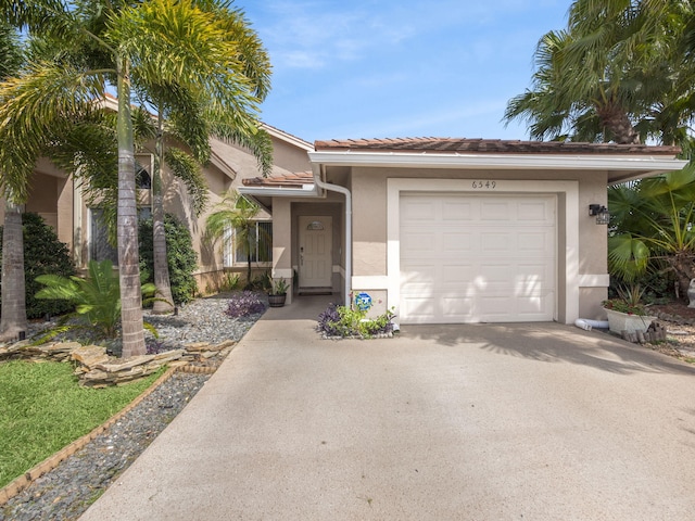 view of front of house with a garage