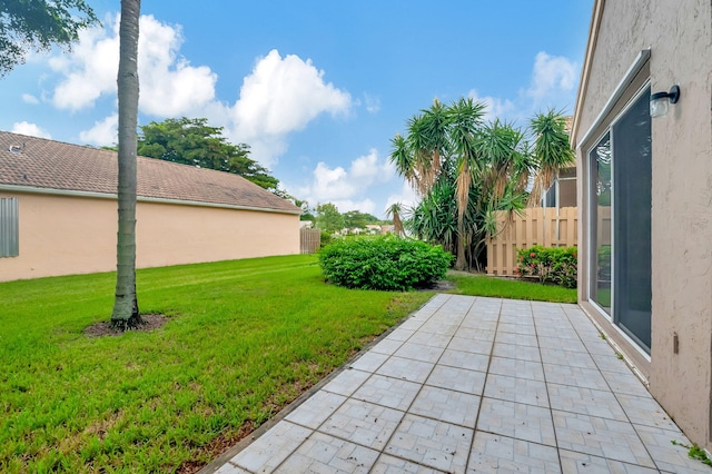 view of yard featuring a patio area