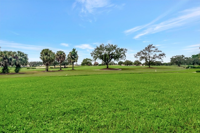 view of property's community with a lawn