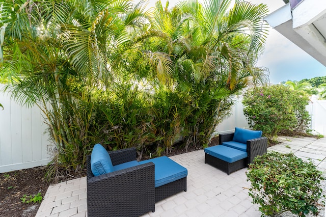 view of patio with an outdoor hangout area