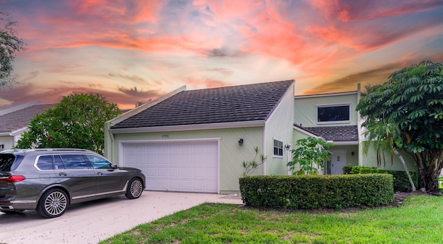 view of front facade with a garage