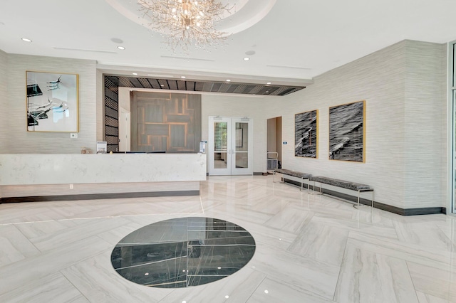 interior space featuring french doors