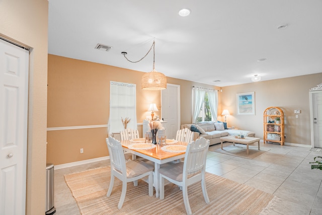 view of tiled dining room