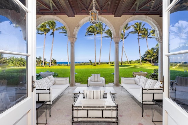 view of patio / terrace featuring an outdoor hangout area