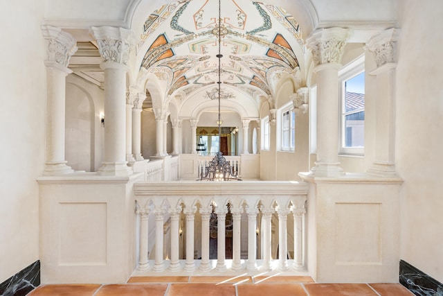 bathroom with ornate columns