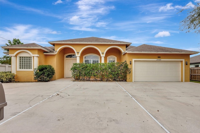 view of front facade with a garage