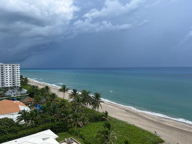 property view of water featuring a view of the beach