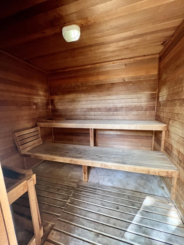 view of sauna