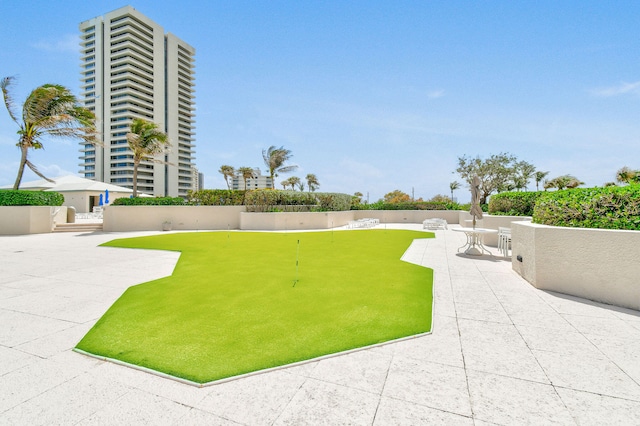 view of community featuring a patio area