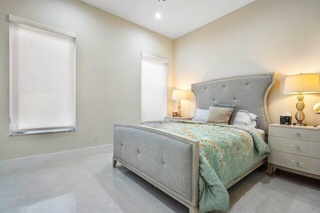 bedroom featuring tile patterned floors