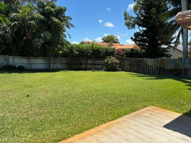 view of yard with a patio area