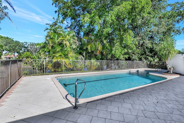 view of pool featuring a patio