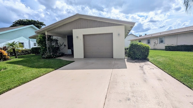 single story home with a front yard