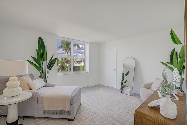 living area featuring light hardwood / wood-style floors